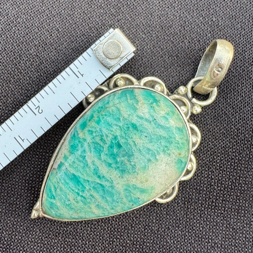 NWOT Natural Apatite & Sterling Silver Pendant